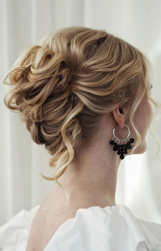40 Updo Hairstyles Perfect For Any Occasion : Messy Chignon For Blonde