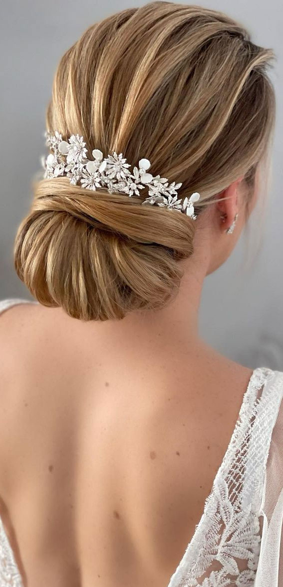 40 Updo Hairstyles Perfect For Any Occasion : Low-Wrapped Medium Length