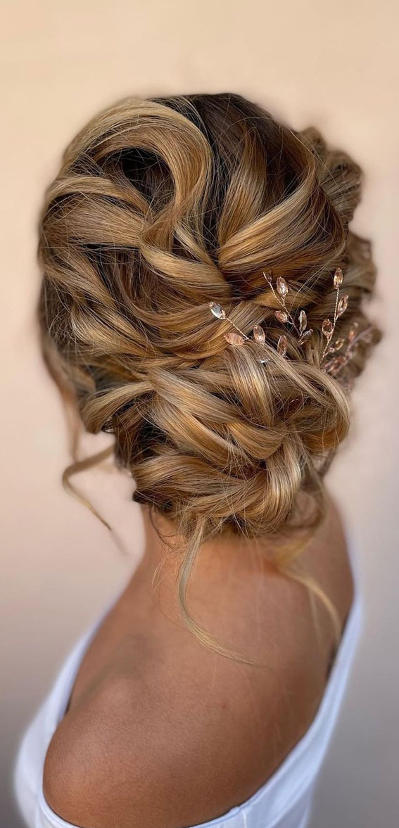 40 Updo Hairstyles Perfect For Any Occasion : Golden Brown Textured Bun