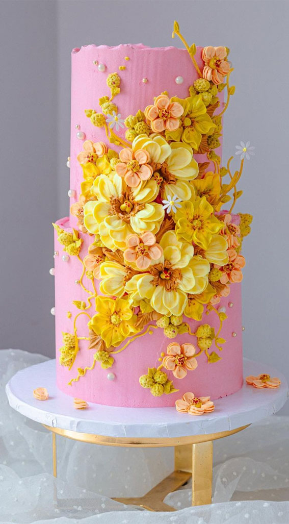 Beautiful 50+ Wedding Cakes to Suit Different Styles : Warm + Vivid Colour Palette