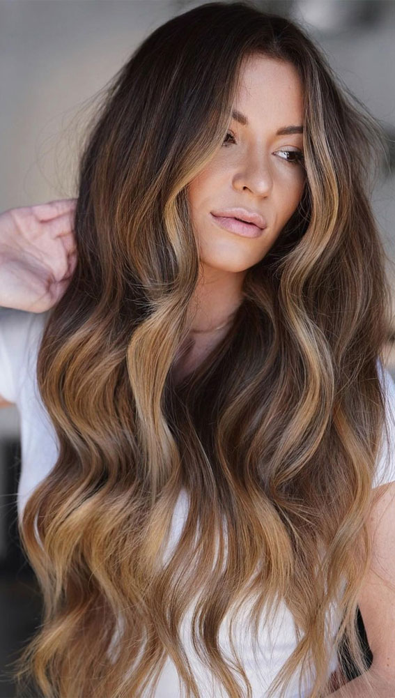 57 Cute Hair Colours and Hairstyles : Brunette with Latte