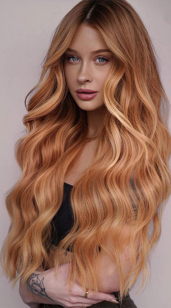 57 Cute Hair Colours and Hairstyles : Ombre Ginger