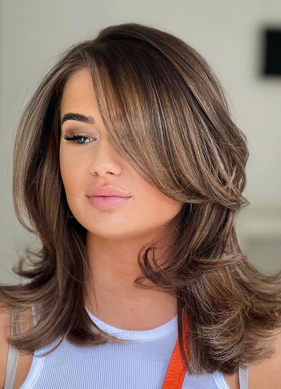 50+ Different Styles of Layered Haircuts : Shoulder Length Layers + Highlights