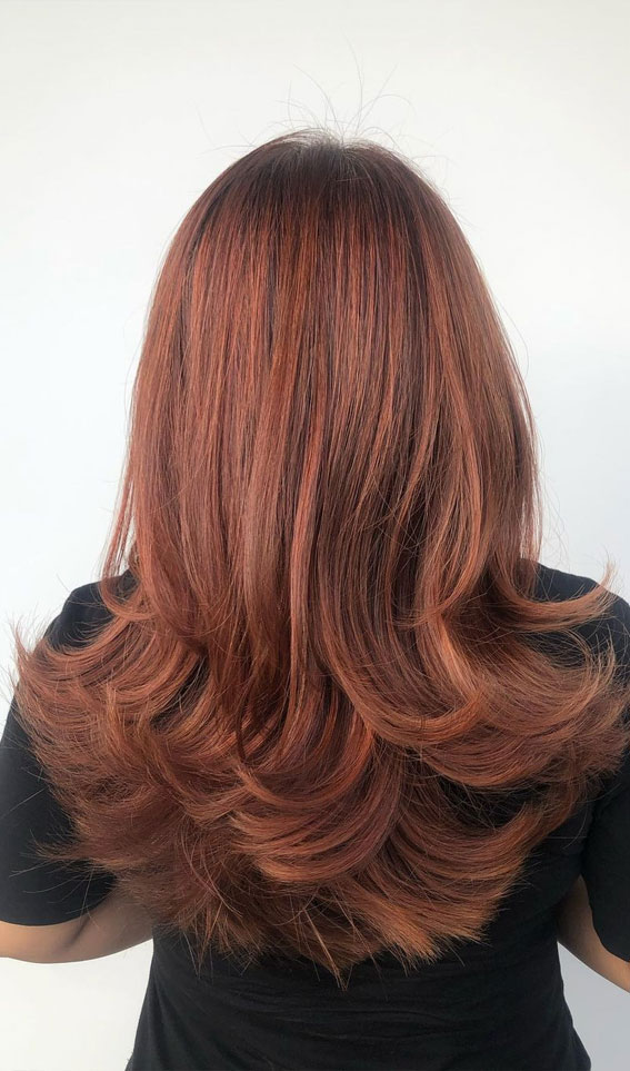 50+ Different Styles of Layered Haircuts : Copper Butterfly Long Layers
