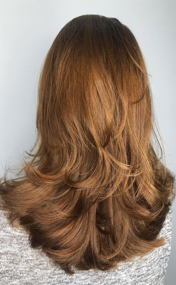 50+ Different Styles of Layered Haircuts : Golden Caramel Layered Cut