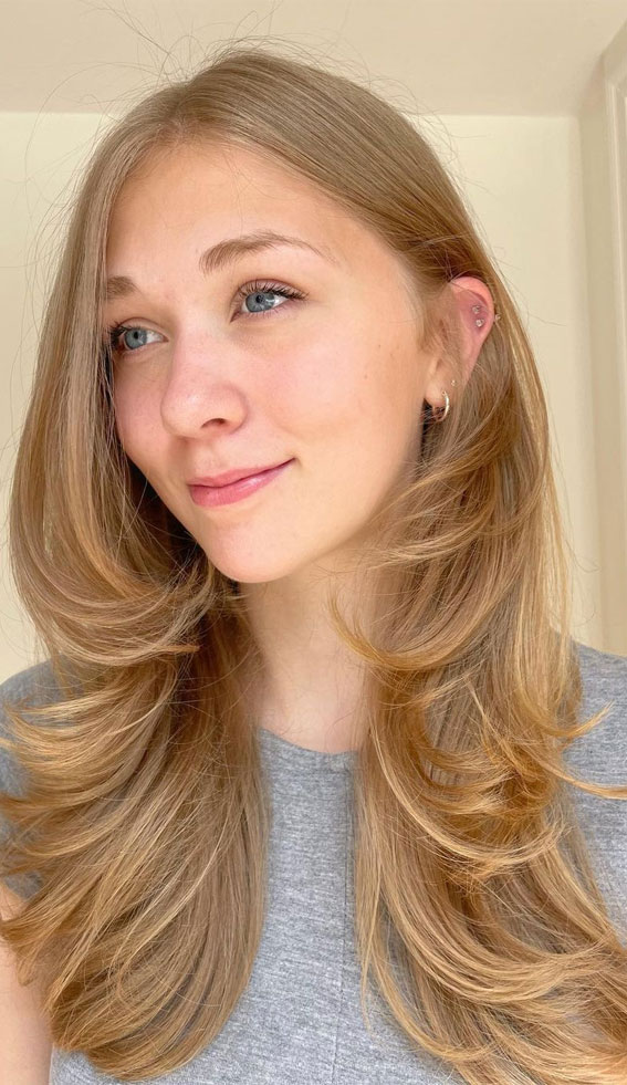 50+ Different Styles of Layered Haircuts : Soft Voluminous Blonde Layers