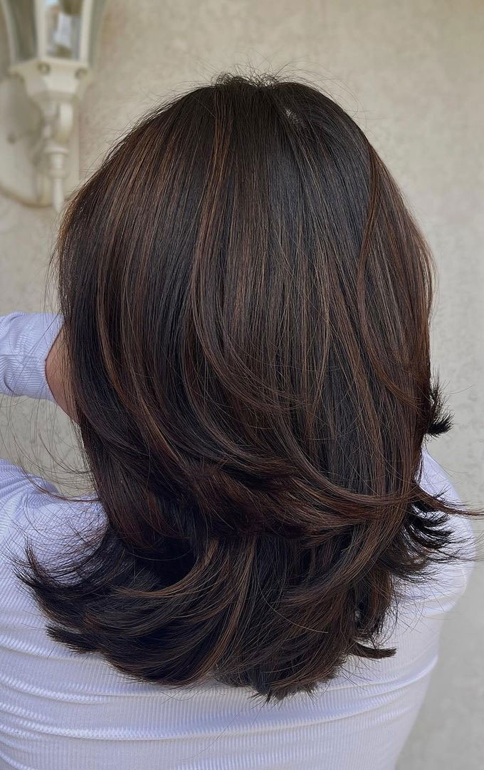 50+ Different Styles of Layered Haircuts : Espresso Medium Layers