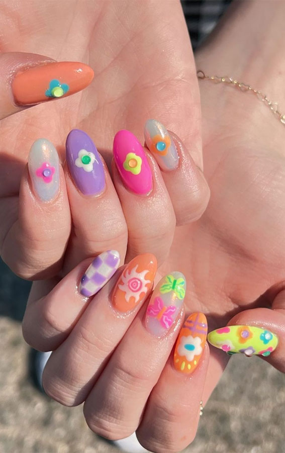 50+ Cute Summer Nails for 2023 : Pick n Mix + 3D Nails