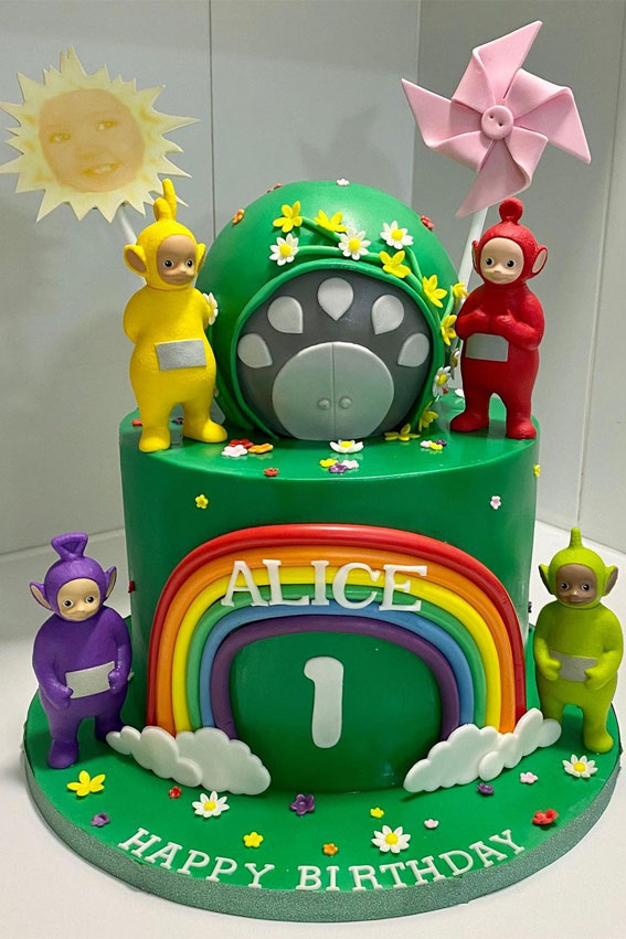 30 Cute Teletubbies Cake Ideas : Green Birthday Cake
