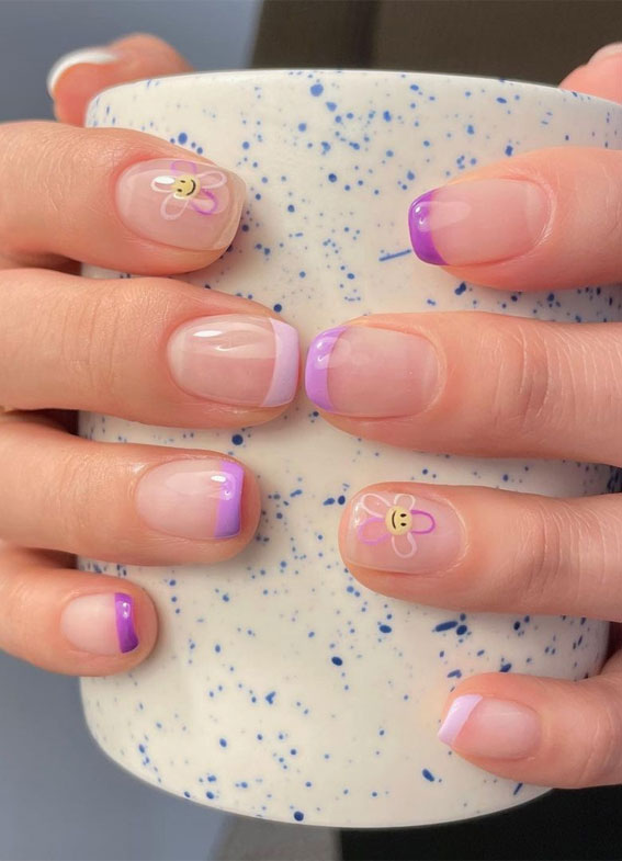 Cute Spring Nails To Inspire You : Purple French Tips