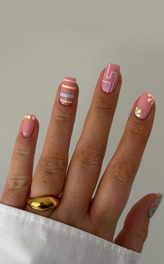 Cute Spring Nails To Inspire You : Pick n Mix Pastel Style