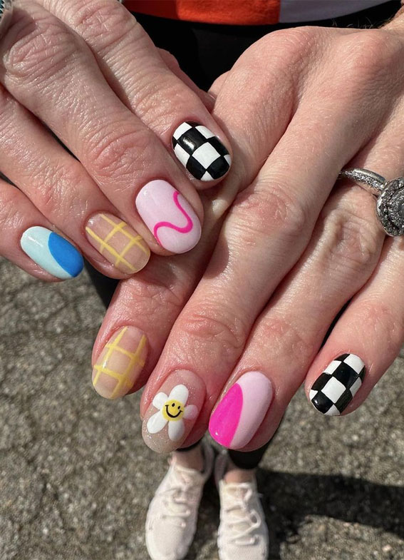 Cute Spring Nails To Inspire You : Pick n Mix Retro Pattern