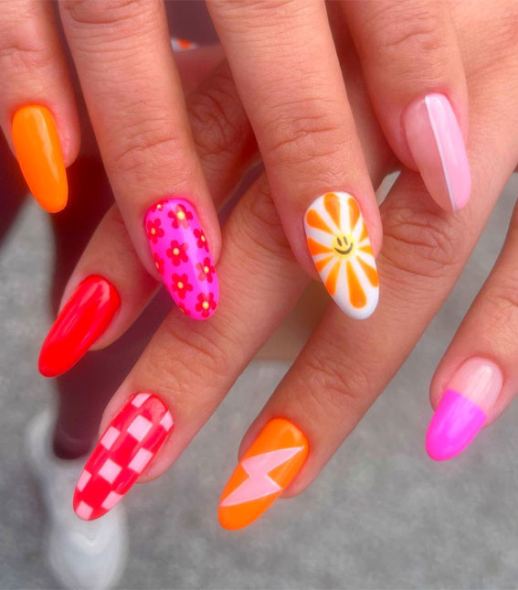50+ Cute Summer Nails for 2023 : Orange, Pink & Red Nails