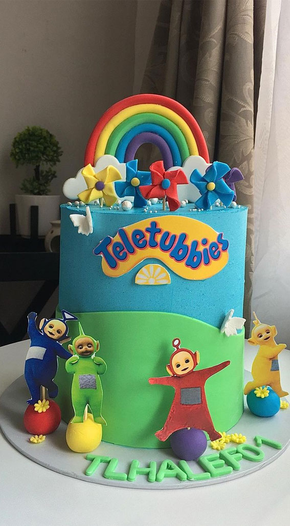 30 Cute Teletubbies Cake Ideas : Rainbow, Windmills & Teletubbies