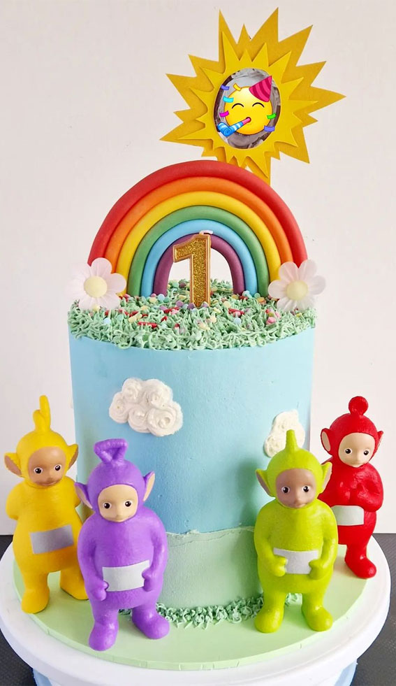 teletubbies 1st birthday Cake, simple teletubbies cake, teletubbies cake, girly teletubbies cake, teletubbies cake ideas, teletubbies birthday cake, cute birthday cake, children birthday cake