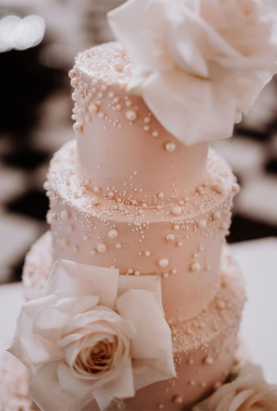 Beautiful 50+ Wedding Cakes to Suit Different Styles : Pink Pearl Cake