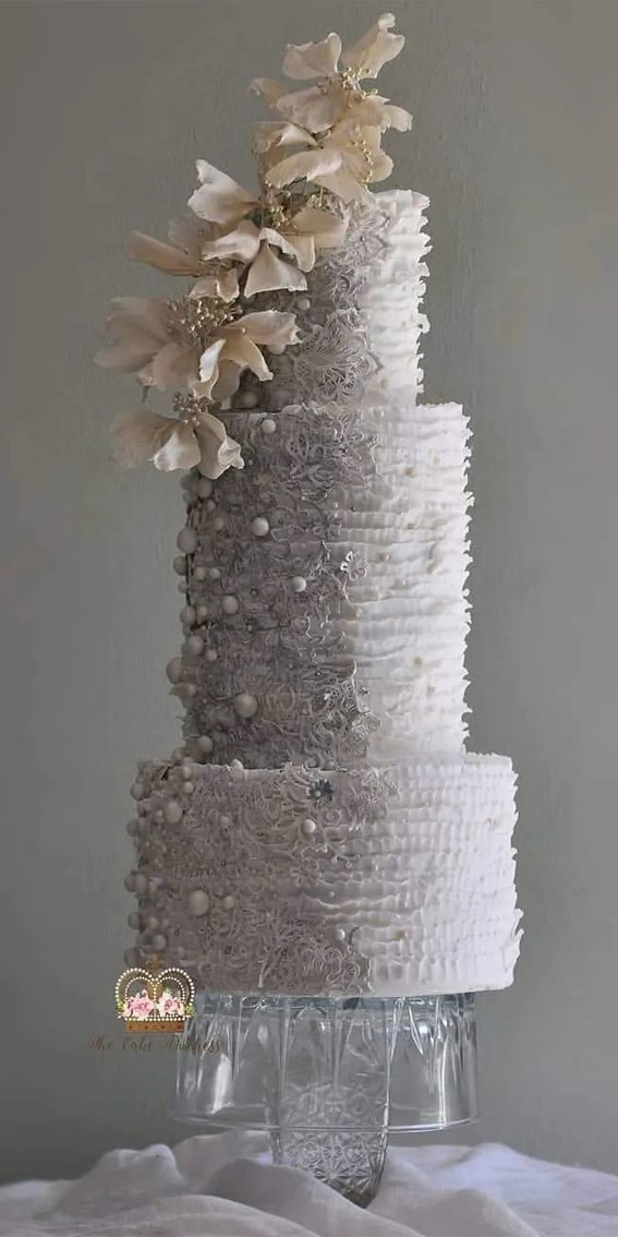 Beautiful 50+ Wedding Cakes to Suit Different Styles : Textured White Cake