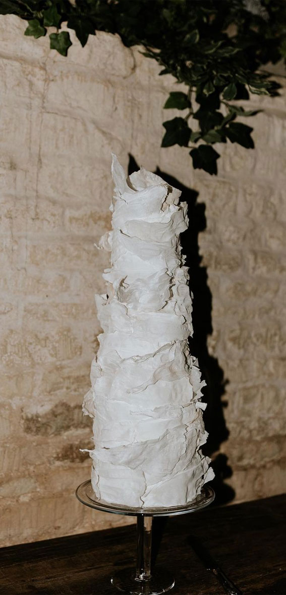 Beautiful 50+ Wedding Cakes to Suit Different Styles : White & Champagne Four Tiers