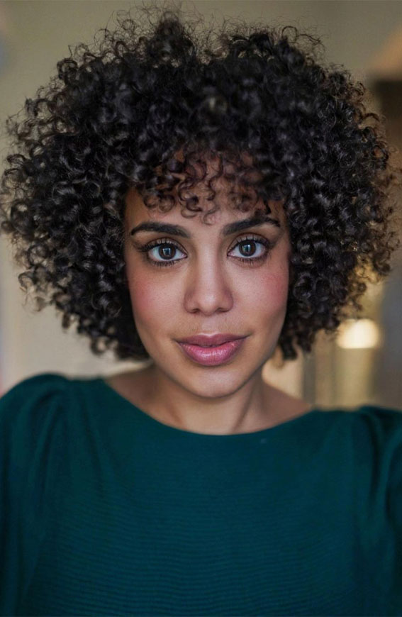 46 Best Short Curly Hair with Bangs to Try This Year