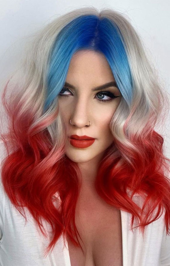 25 Creative Hair Colour Ideas to Inspire You  Blonde To Fiery  Blue Face  Framing