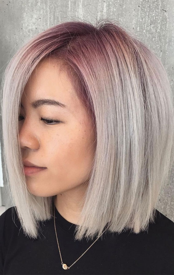 25 Creative Hair Colour Ideas to Inspire You : Dusty Pink Root Bob