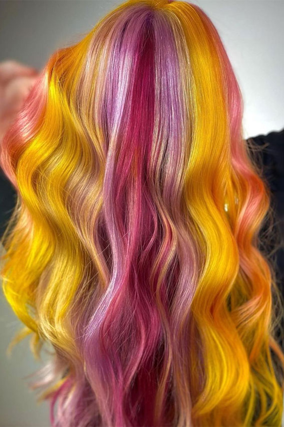 25 Creative Hair Colour Ideas to Inspire You : 70s Inspired Sunset