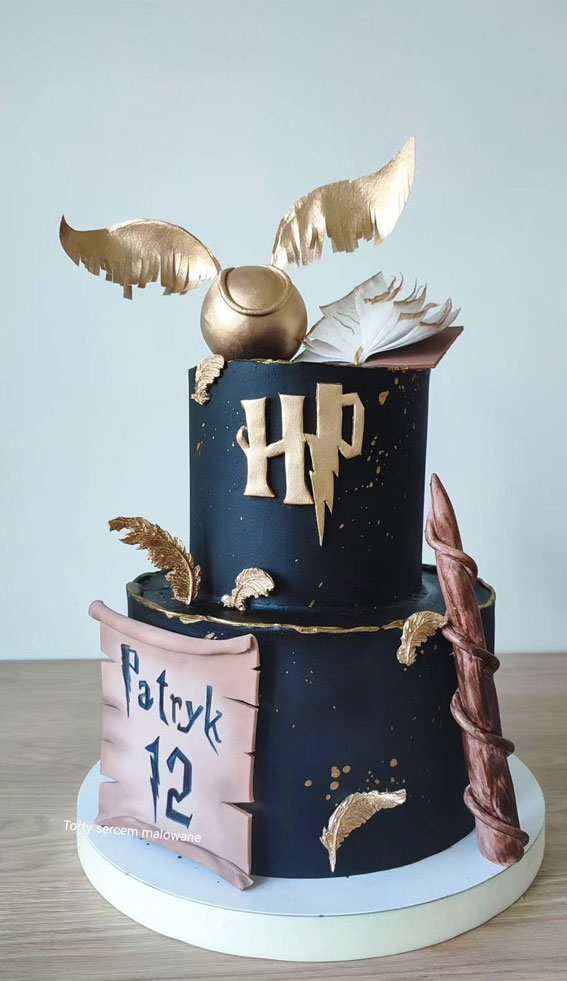 40 The Magical Harry Potter Cake Ideas : Black Harry Potter Cake