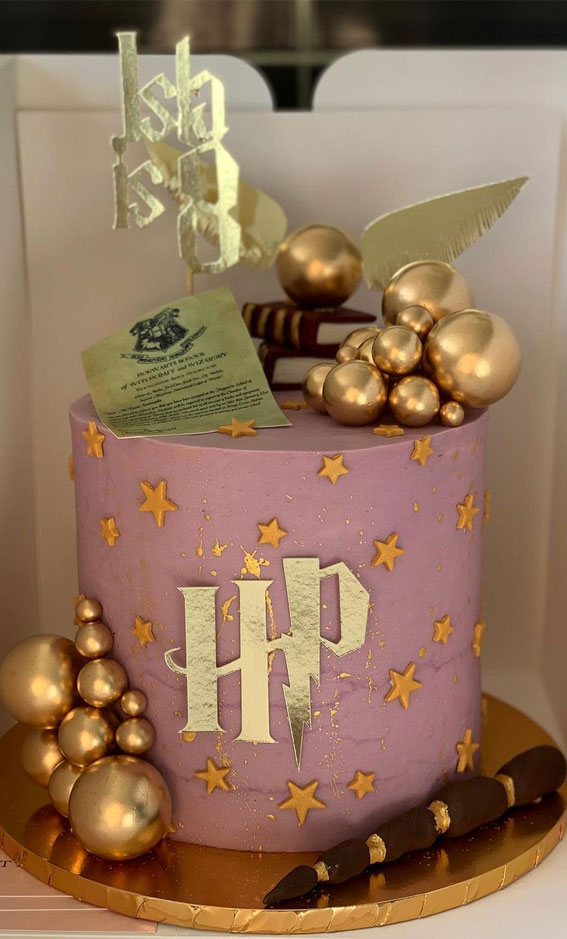 40 The Magical Harry Potter Cake Ideas : Dusty Pink Harry Potter Cake