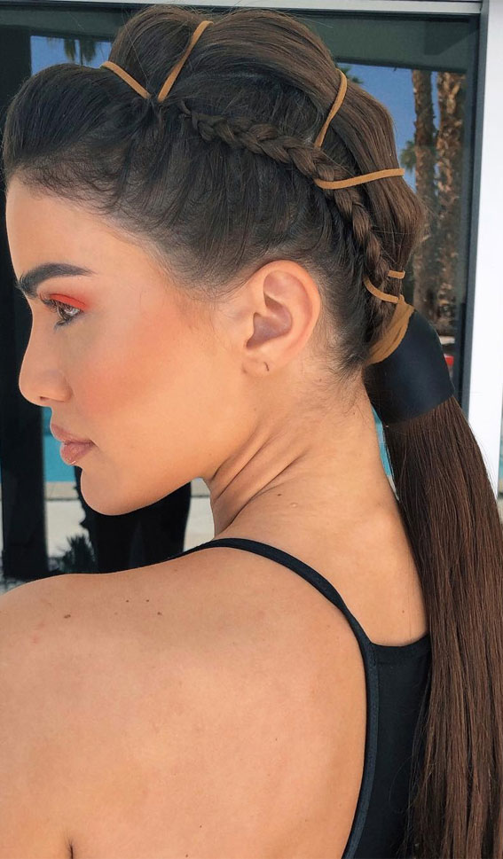 41 Cute Hairstyles to Rock The Festival : Braids + Ponytail