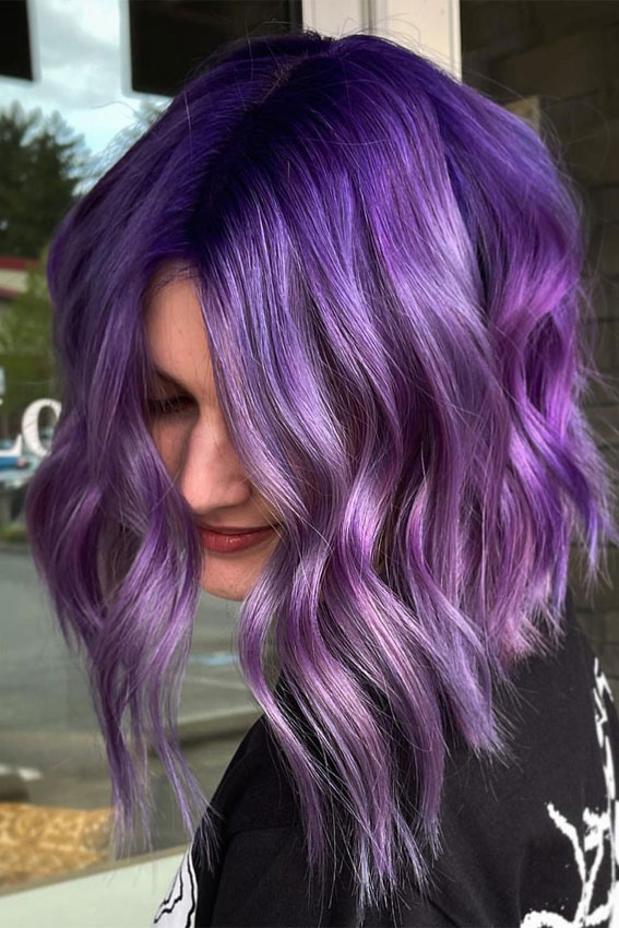 20 Unconventional Hair Color Ideas to Make a Statement : Purple Haze