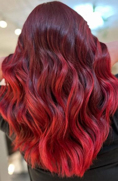 20 Unconventional Hair Color Ideas to Make a Statement : Fiery Red Flame