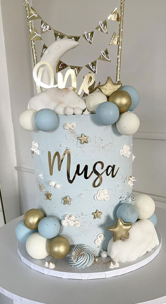 45 Cake Ideas to Remember for Baby’s First Milestone : Twinkle Twinkle Cake