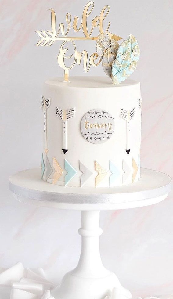 45 Cake Ideas to Remember for Baby’s First Milestone : Wild One Boho Themed First Birthday