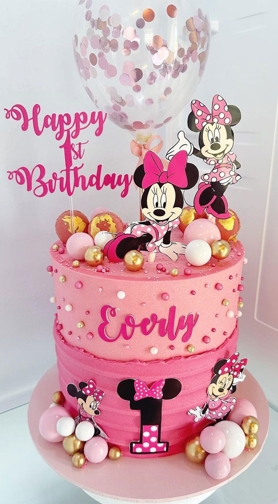 45 Cake Ideas to Remember for Baby’s First Milestone : Minnie Mouse Cake