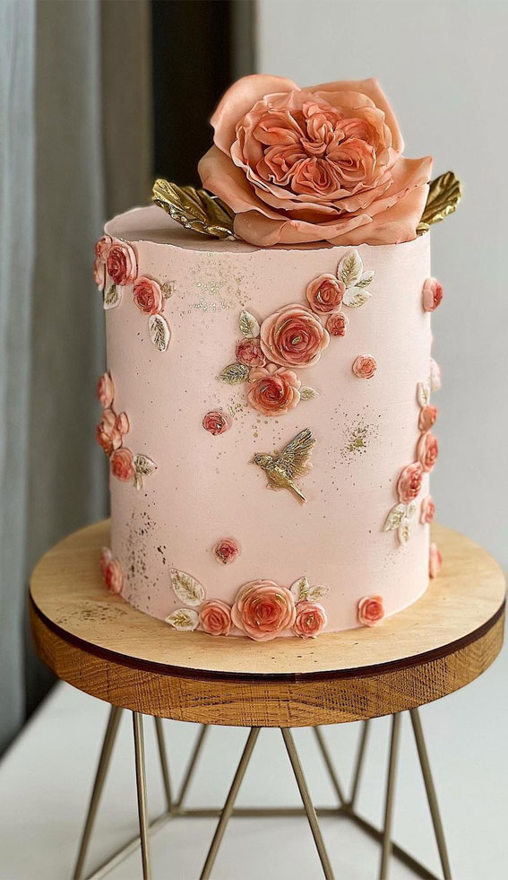 Celebrating 21 Years of Life with these Cake Ideas : Floral Embellishment Cake