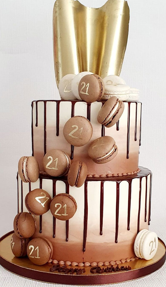 Celebrating 21 Years of Life with these Cake Ideas : Chocolate Ombre Two Tier Cake