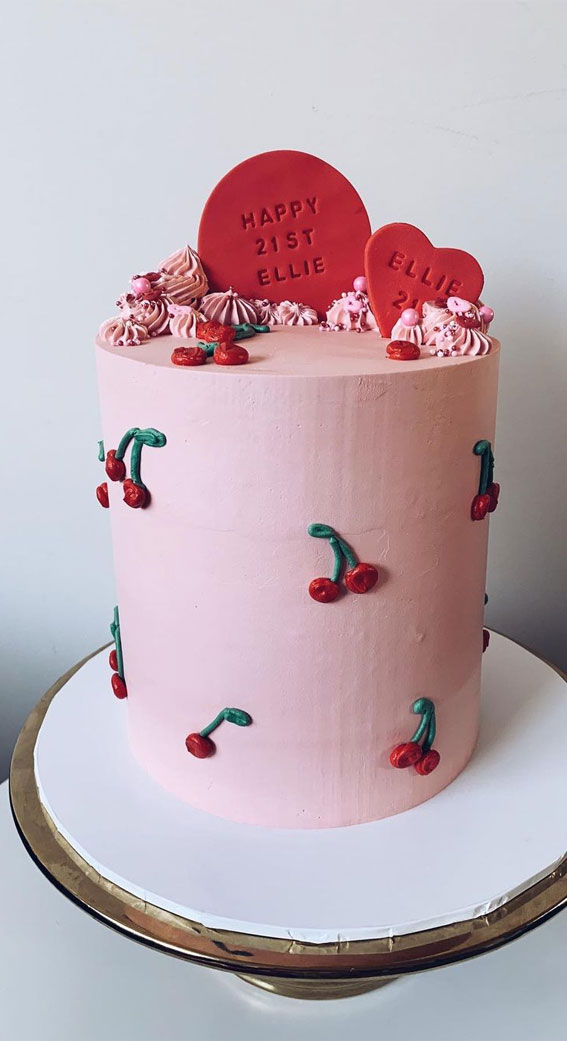 Modern Yet Girly Birthday Cake  CakeCentralcom
