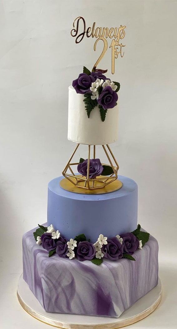 Celebrating 21 Years of Life with these Cake Ideas : Indigo Marble Cake