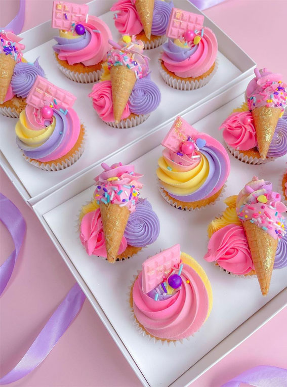 40 Sweet Temptations Irresistible Cupcake Creations : Ice Cream Cone Cupcakes