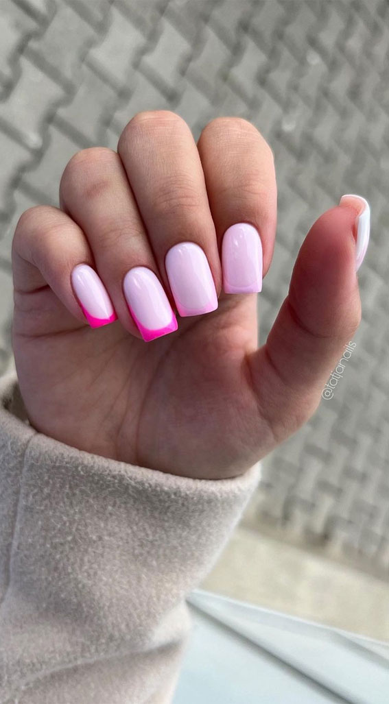 Indulge in the Classic Elegance of French Nails : Gradient Pink Tips