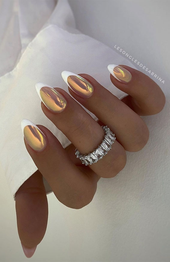 Indulge in the Classic Elegance of French Nails : Donut Glazed White Tips