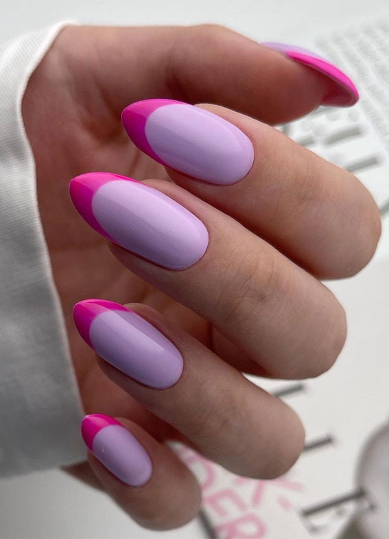 Indulge in the Classic Elegance of French Nails : Hot Pink French Tips