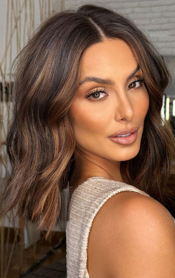 Sophisticated Hair Colour Ideas for a Chic Look : Brown Lob Beauty