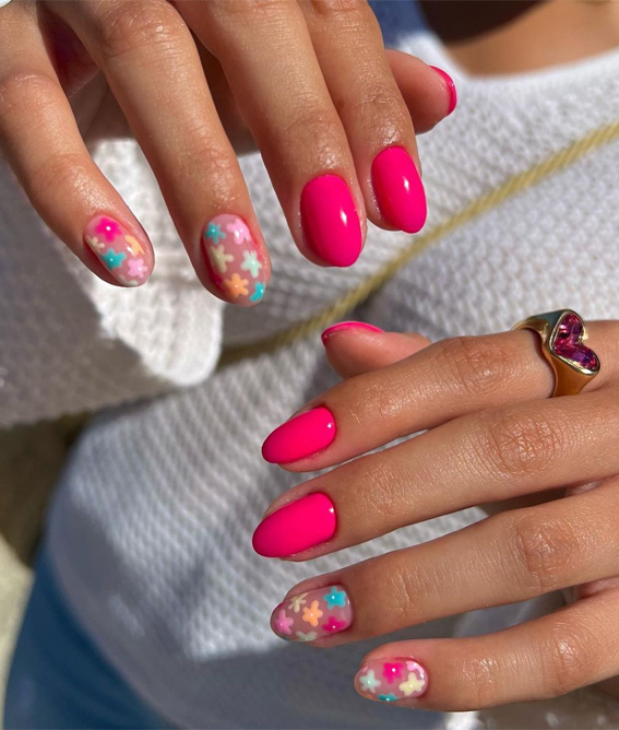 hot pink nails color 7