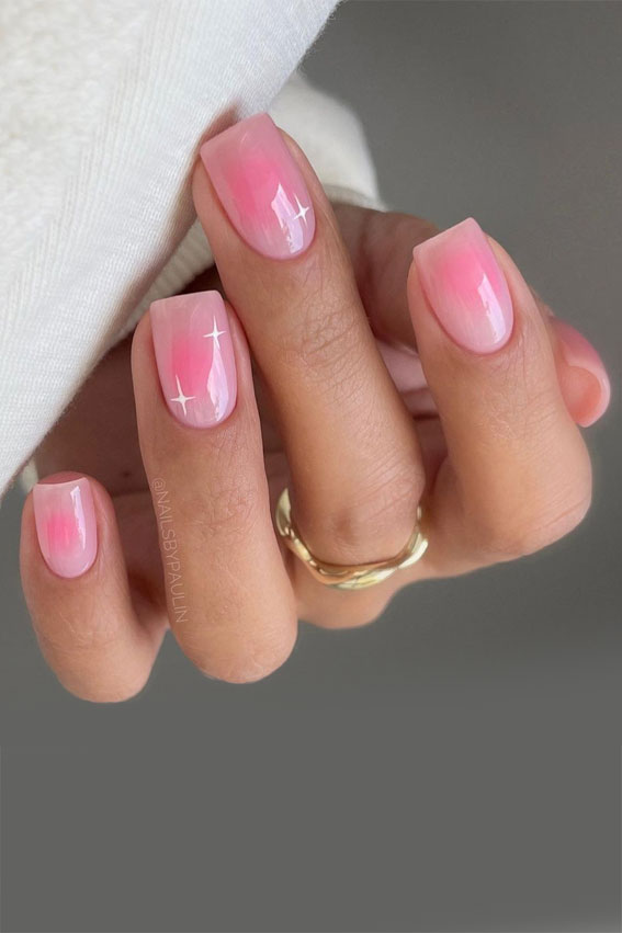 Embrace the Warmth with Radiant Summer Nails : Aura Short Nails