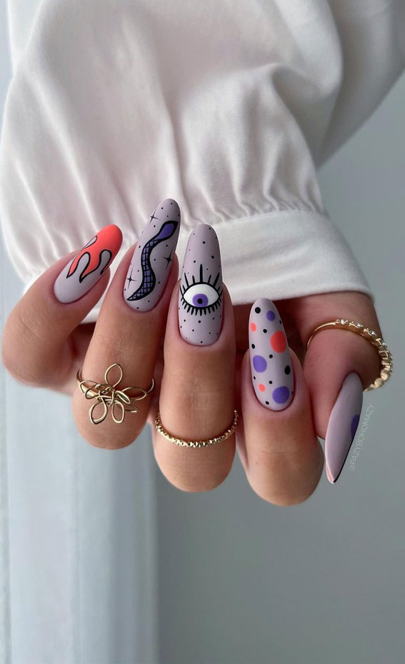Embrace the Warmth with Radiant Summer Nails : Funky Lavender Nails