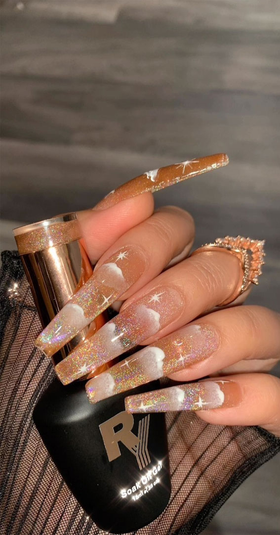 Embrace the Warmth with Radiant Summer Nails : Nude Dreamy Cloud Sheer Nails
