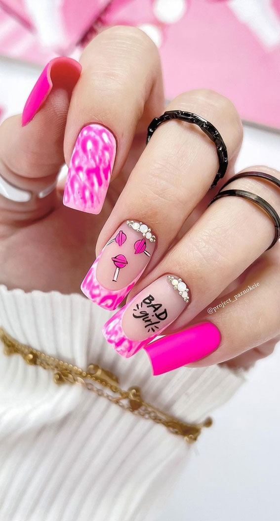 Embrace the Warmth with Radiant Summer Nails : Bad Girl Pink Nails