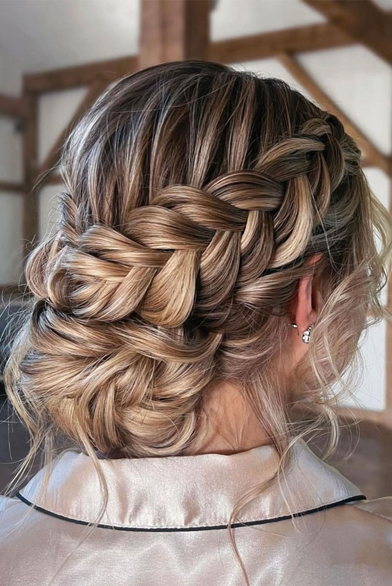 30 Glamorous Braids To Make a Statement on Your Big Day : Chunky Braided Updo
