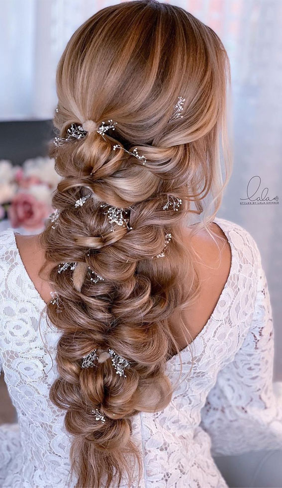 30 Glamorous Braids To Make a Statement on Your Big Day : Luxe Boho Cascading Braids